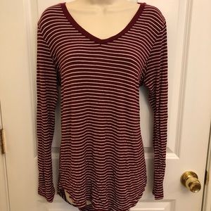 Pink Rose Striped Cozy Tee